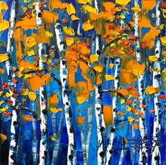 Birch, Abstract Oil Painting