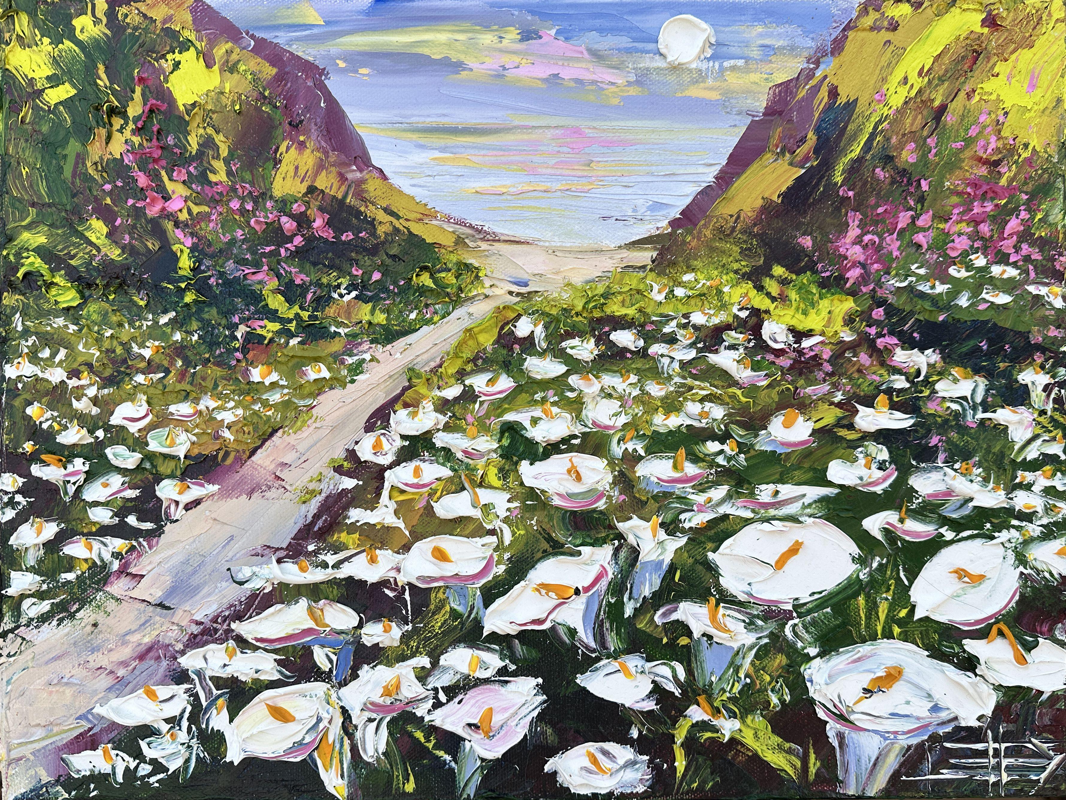 Il paradiso di Calas, Pittura, Olio su tela - Painting di Lisa Elley