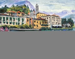 Lovely Lake Como, Painting, Oil on Canvas