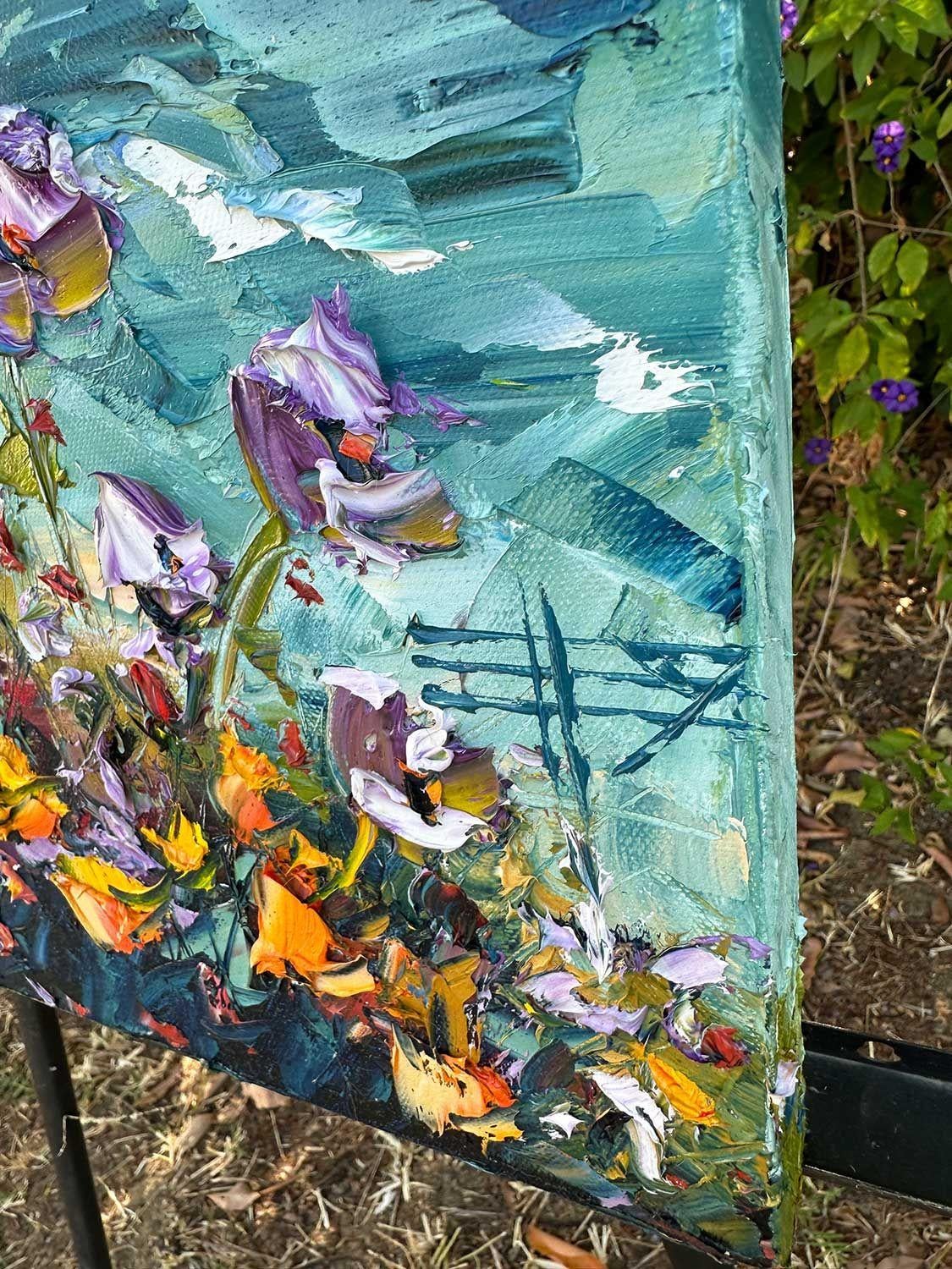 Papaveri dell'oceano, Pittura, Olio su tela - Painting Impressionismo di Lisa Elley