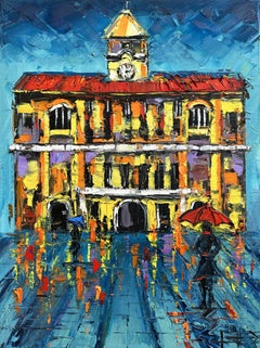 San Francisco Ferry Building, Painting, Oil on Canvas