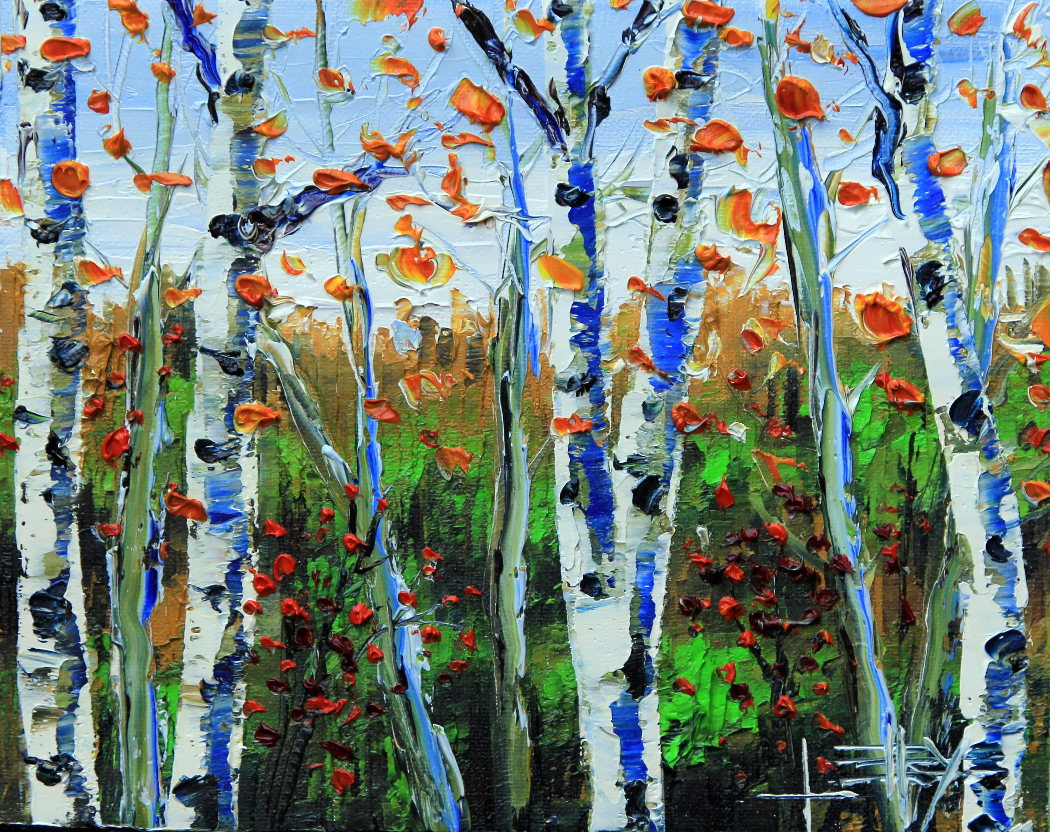 Lisa Elley Landscape Painting - Silver Birch