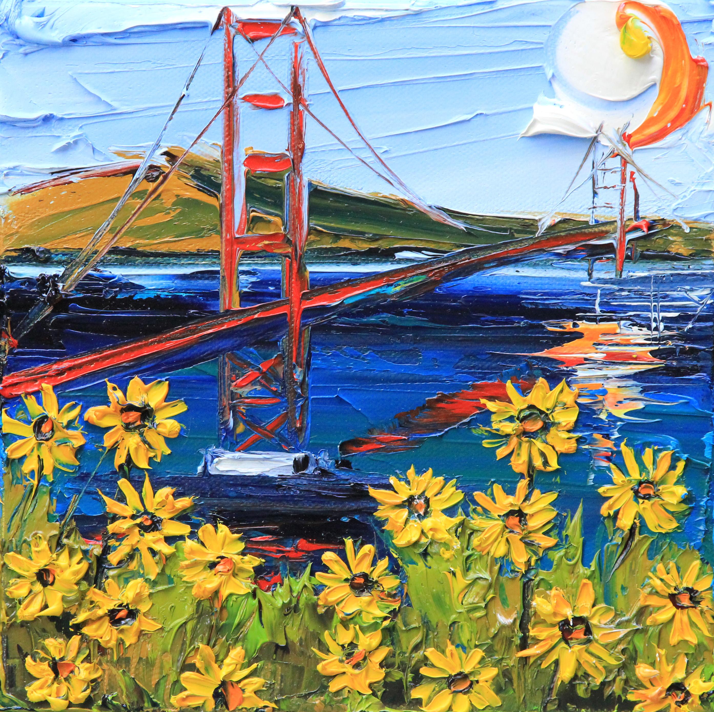 Lisa Elley Still-Life Painting - Van Gogh at the Golden Gate, Oil Painting