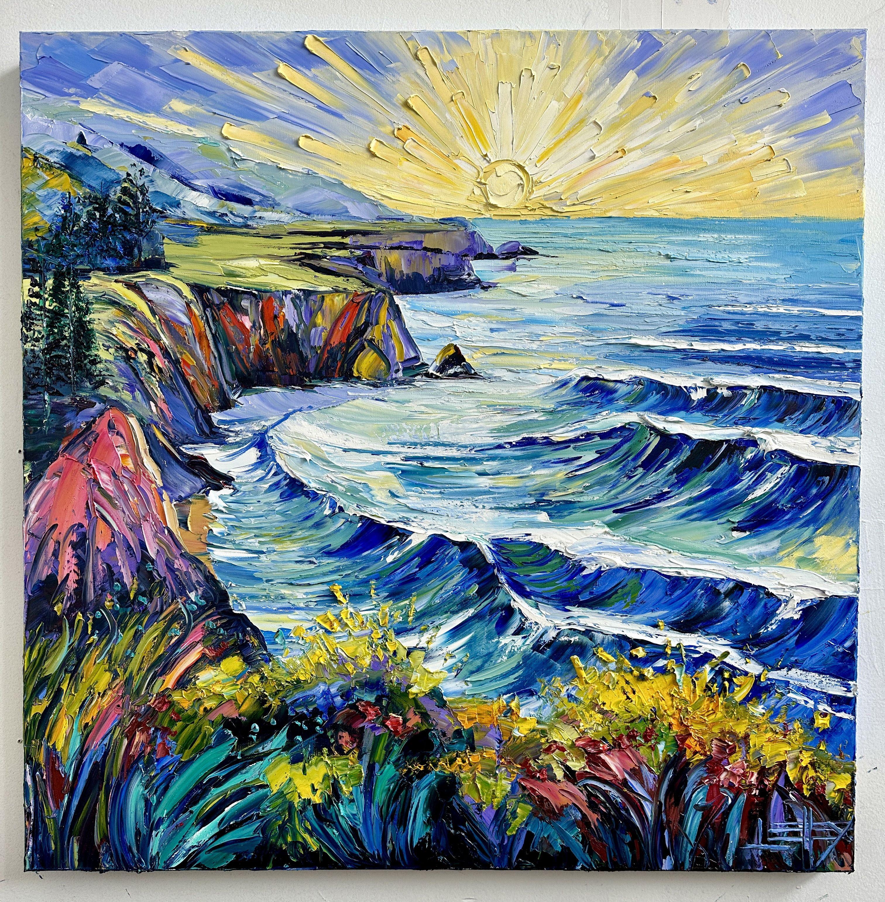 Van Gogh's Vista, Gemälde, Öl auf Leinwand (Impressionismus), Painting, von Lisa Elley