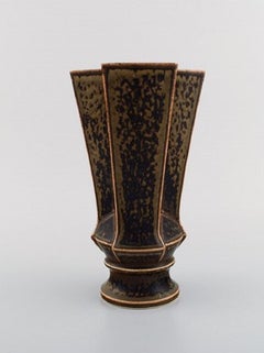 Lisa Engquist for Bing and Grøndahl, Cubist Vase in Glazed Stoneware