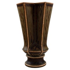 Lisa Engquist for Bing and Grøndahl, Cubist Vase in Glazed Stoneware
