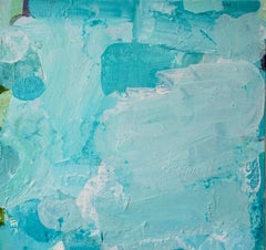 Aquascape, abstract expressionist painting, teal blue