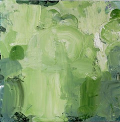 Bahia, lime green abstract expressionist painting, broad brushstrokes