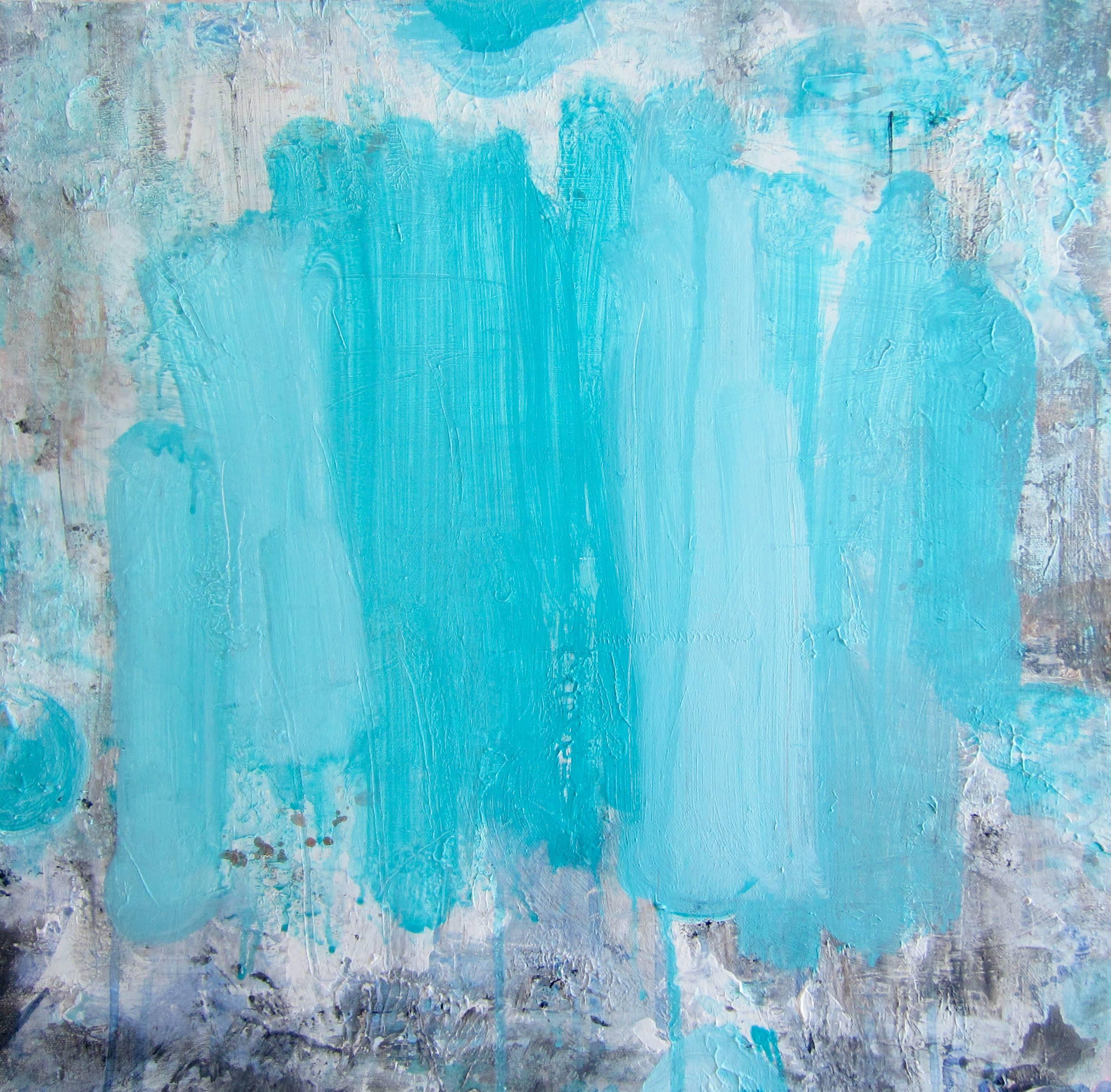 Lisa Fellerson Abstract Painting - Beams Blue, abstract painting on canvas, broad blue strokes