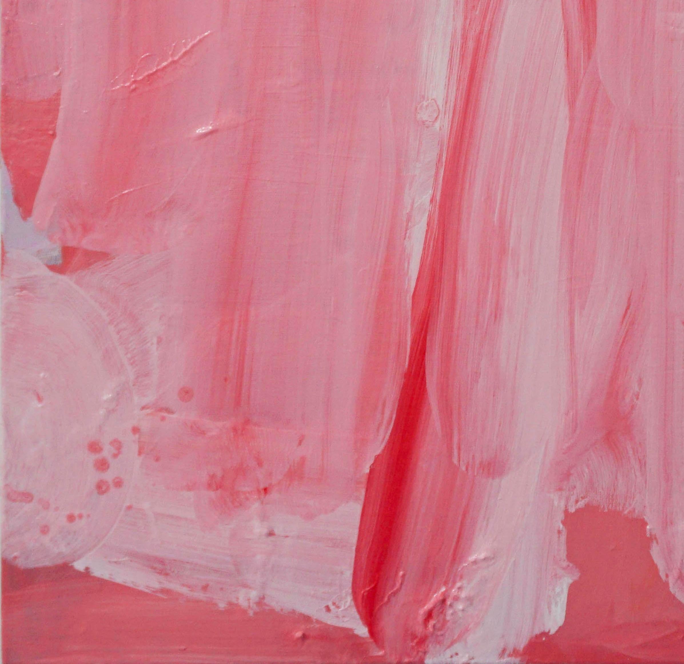 Coral Crush, pink abstract expressionist painting on canvas, textured - Painting by Lisa Fellerson