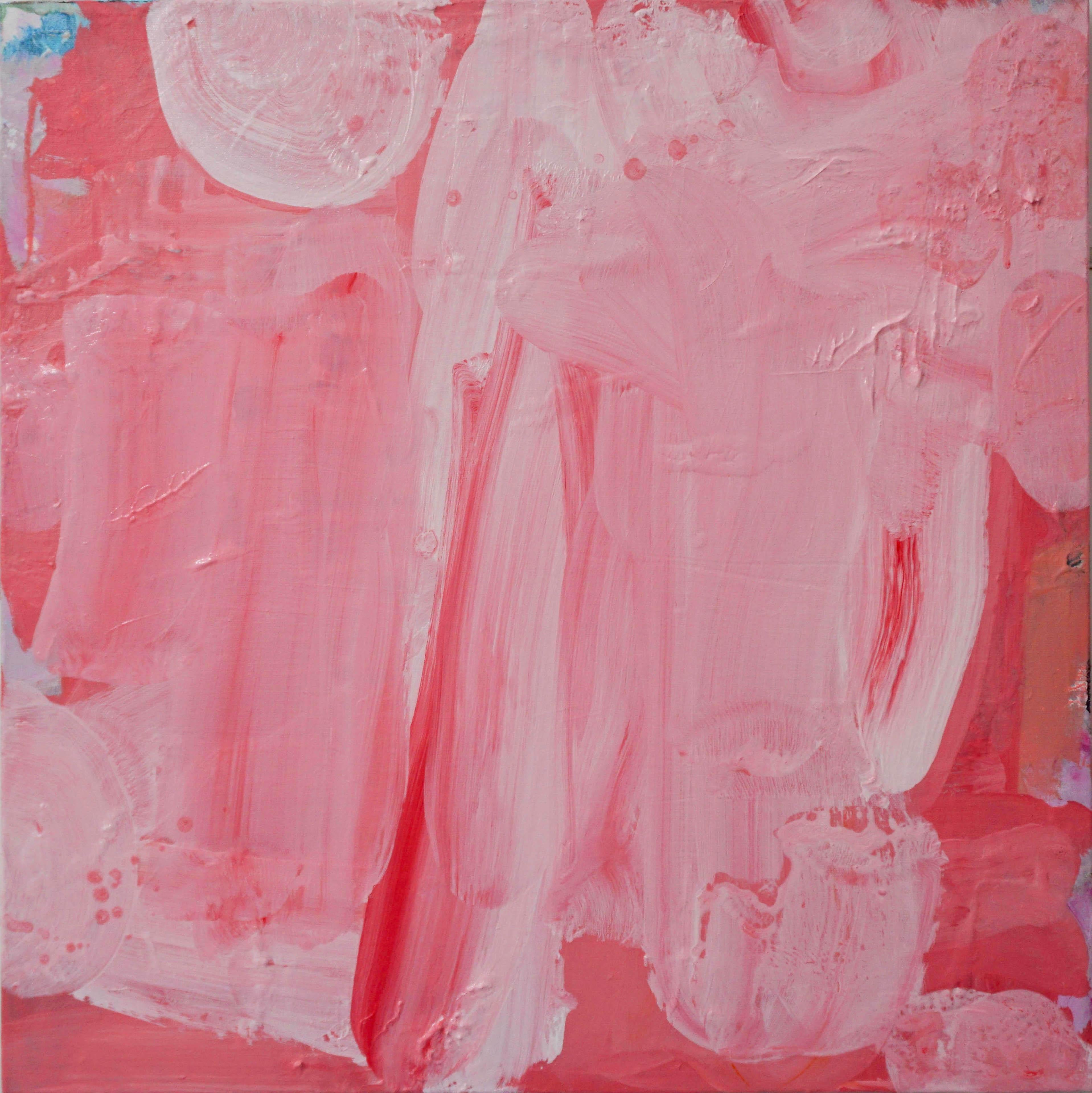 Lisa Fellerson Abstract Painting - Coral Crush, pink abstract expressionist painting on canvas, textured
