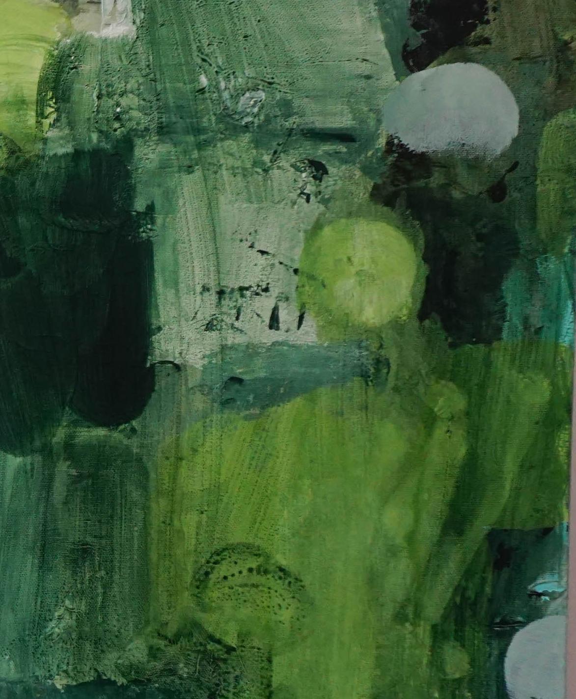 Lime Collective, peinture abstraite, vert  - Contemporain Painting par Lisa Fellerson