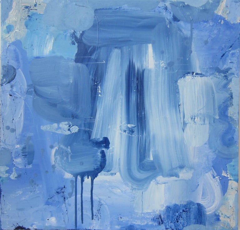 Lisa Fellerson Mood Indigo Abstract Painting On Canvas Defined