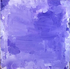 Nouveau Lavender, bright purple abstract painting on canvas, square