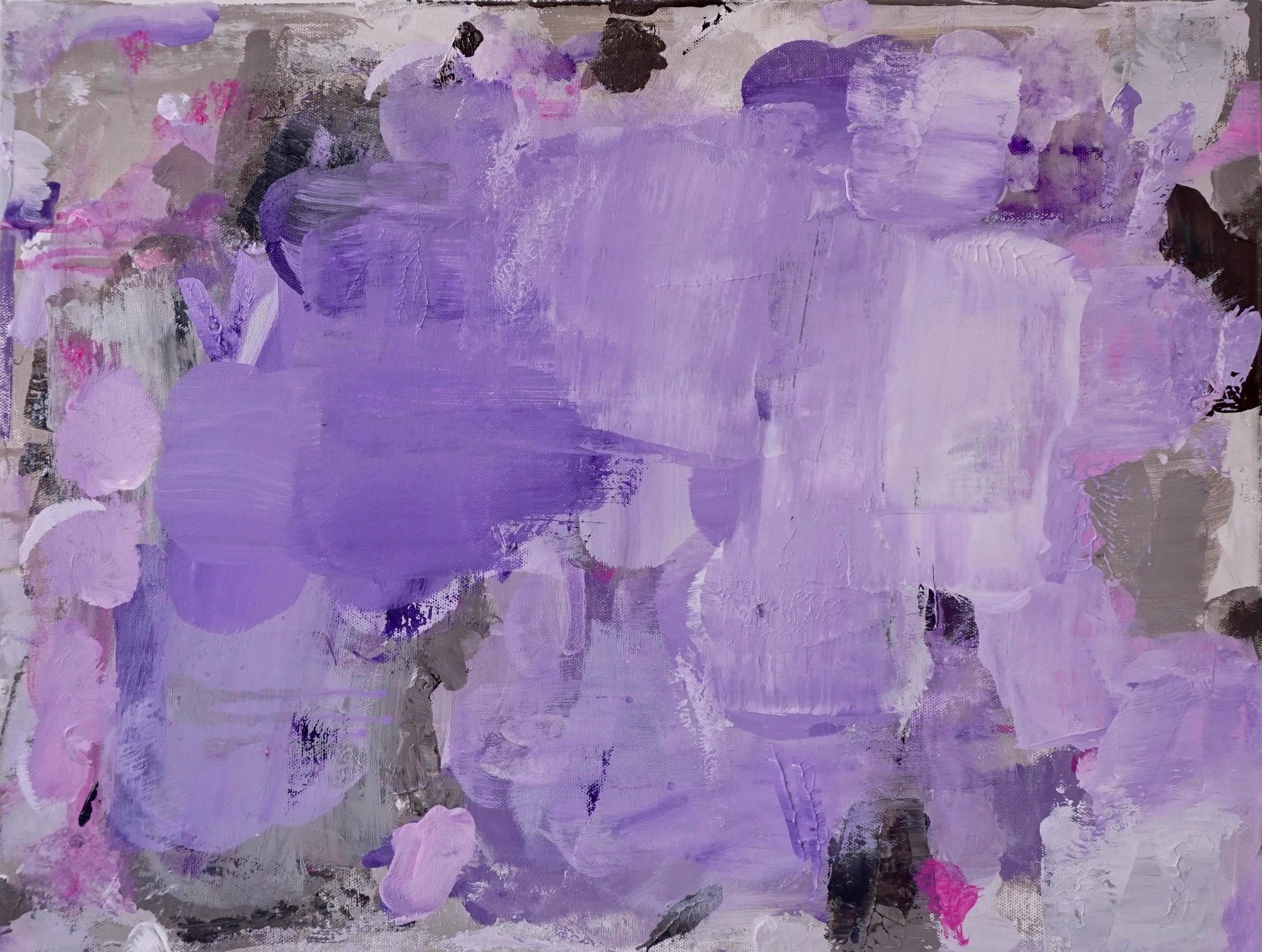 Violet Combo, abstract painting, violet and purple - Painting by Lisa Fellerson