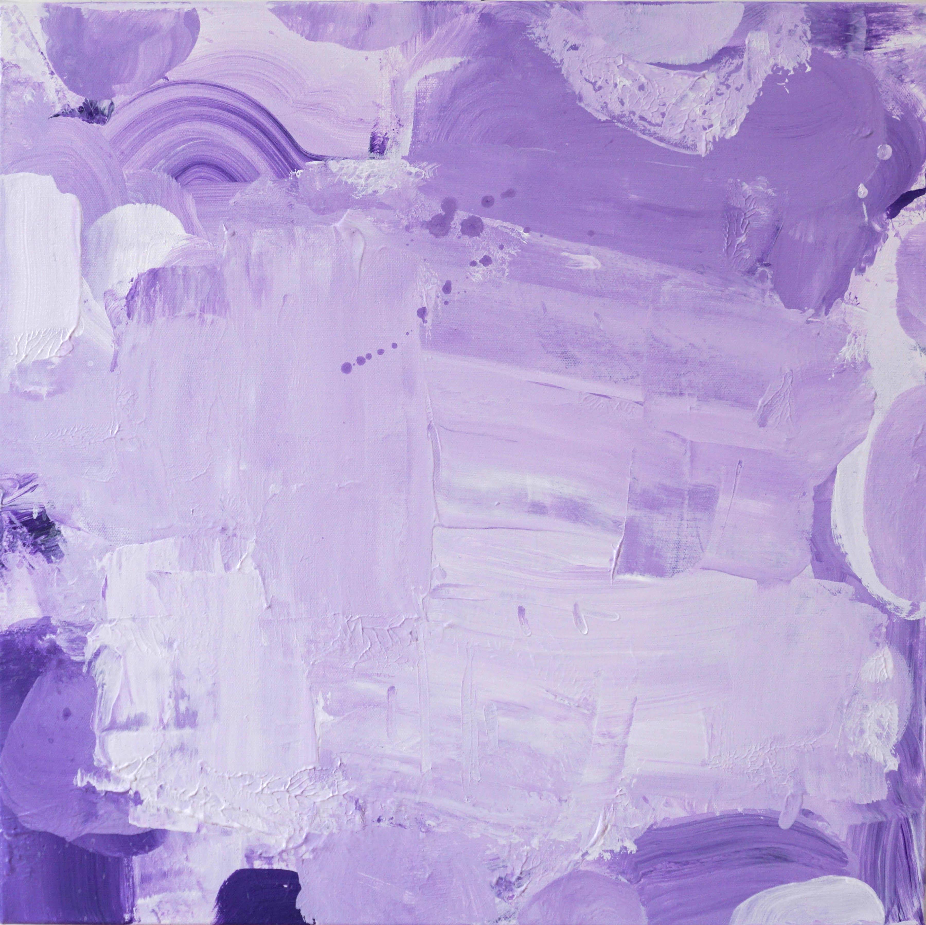 Lisa Fellerson Abstract Painting - Violet in Violet, purple and lilac abstract expressionist painting