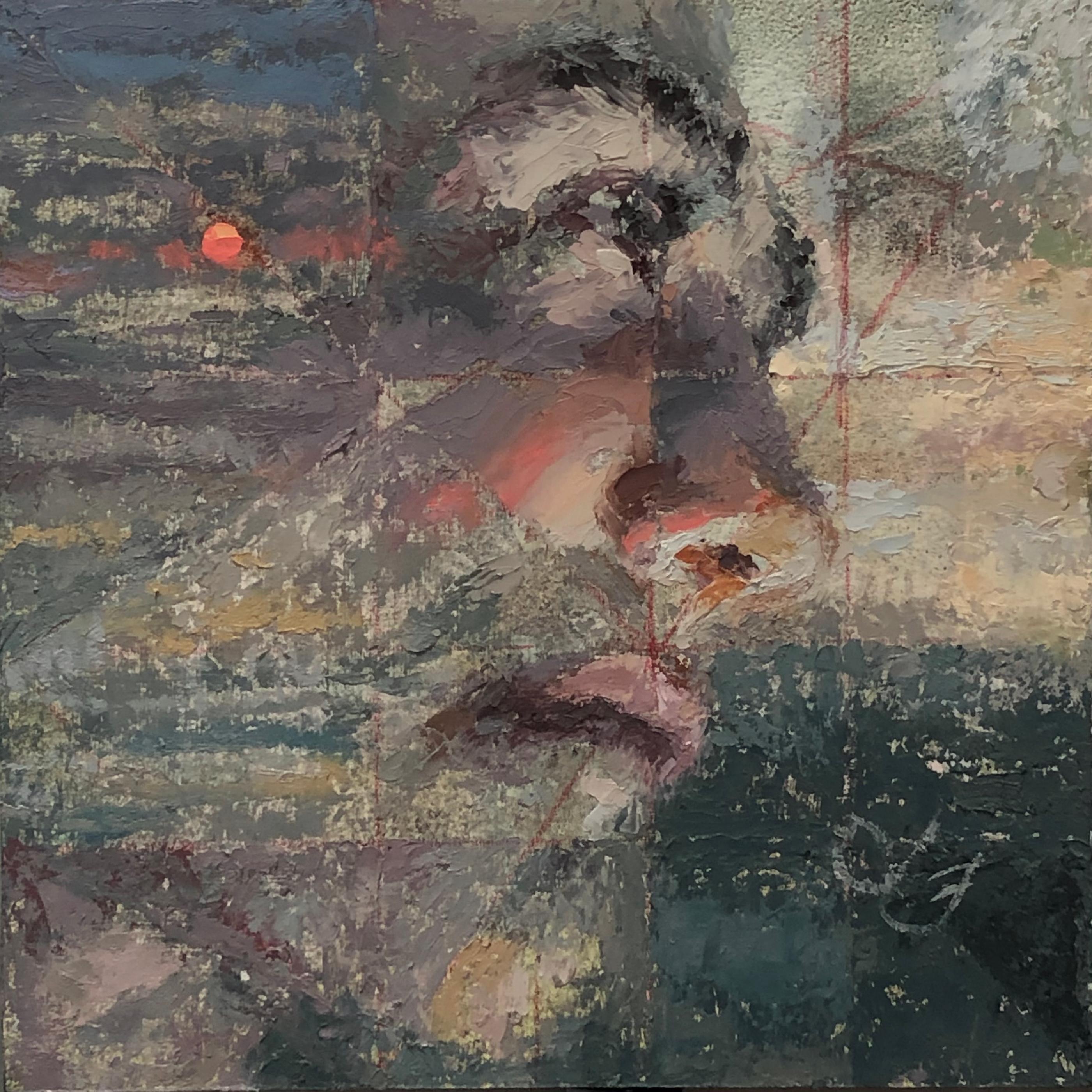 Lisa Frickers "A Realist" ist ein originales, handgefertigtes Ölgemälde, das das Porträt eines in Gedanken versunkenen Mannes zeigt. Es misst 8 x 8 Zoll. Dieses Gemälde ist gerahmt und hängefertig.





