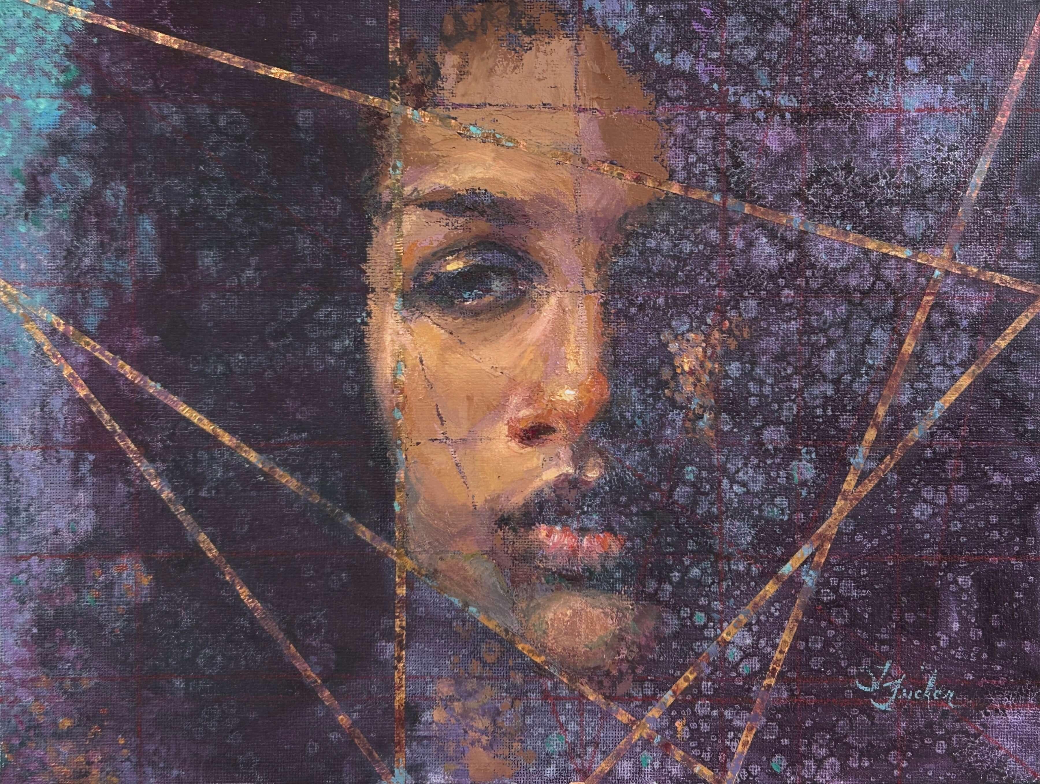 Figurative Painting di Lisa Fricker - "Venere di rame" (2023), ritratto originale a olio su tela e rame