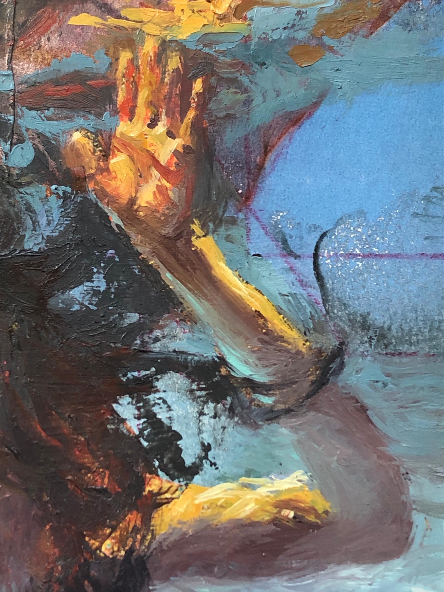 « Deep Dive » (2024) de Lisa Fricker, peinture à l'huile originale de portrait en vente 3
