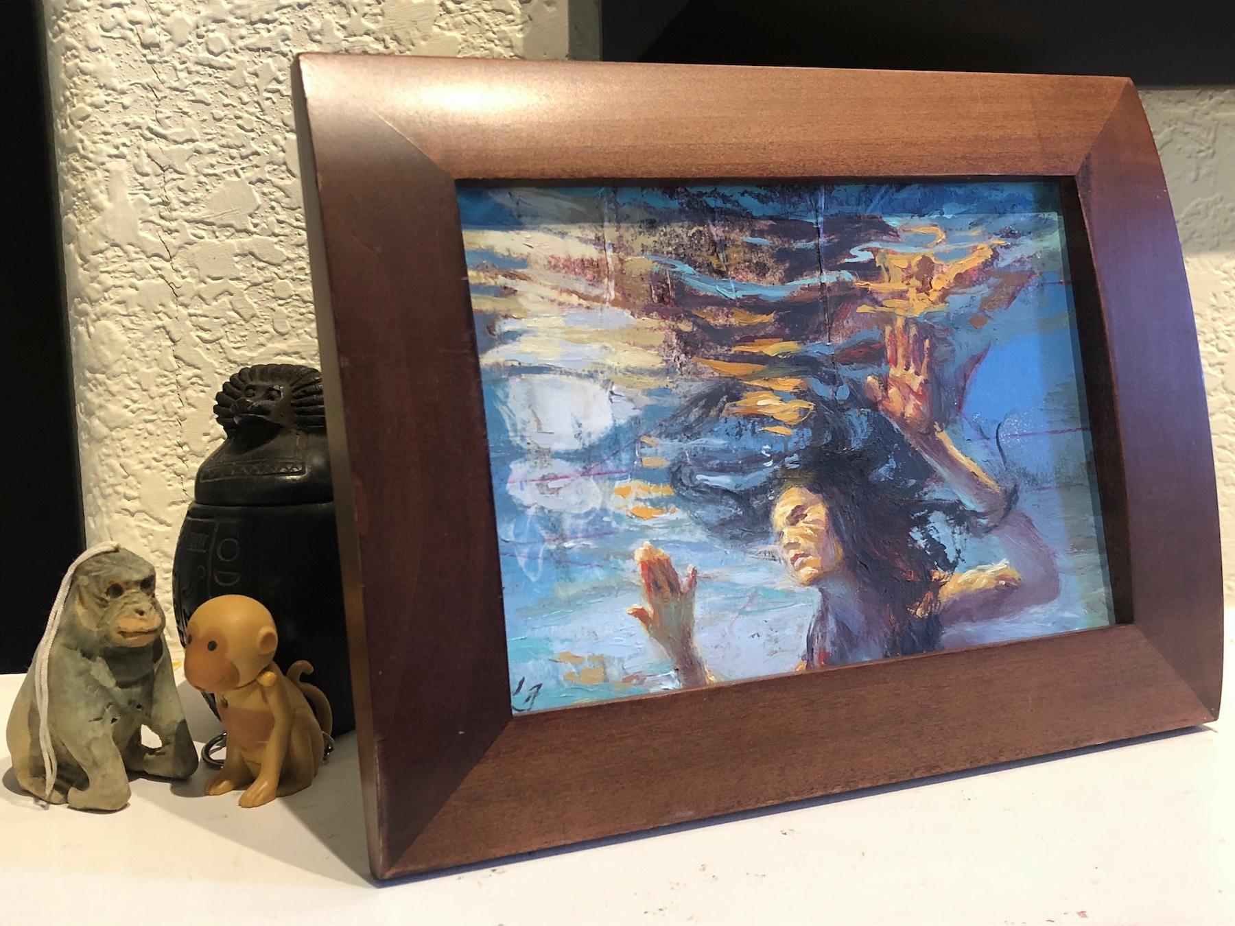 « Deep Dive » (2024) de Lisa Fricker, peinture à l'huile originale de portrait en vente 4