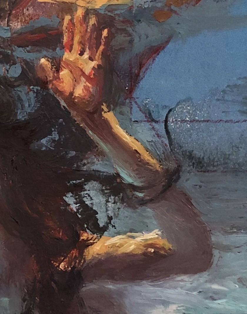 « Deep Dive » (2024) de Lisa Fricker, peinture à l'huile originale de portrait en vente 8