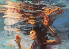 "Deep Dive" (2024) by Lisa Fricker, Original Oil Portrait Painting
