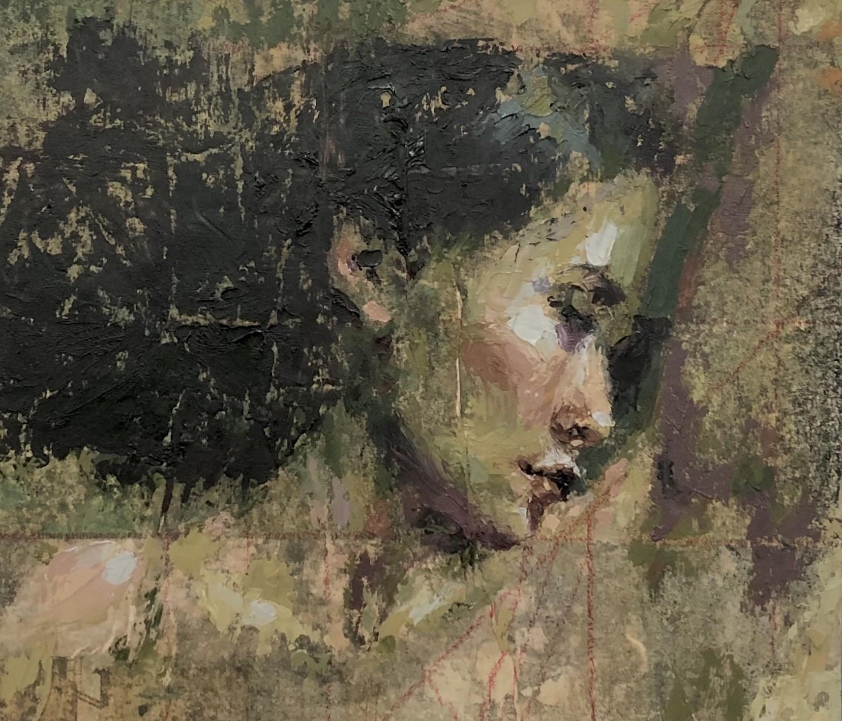« Memory » (2022) de Lisa Fricker, peinture à l'huile originale d'un portrait de femme nue en vente 1