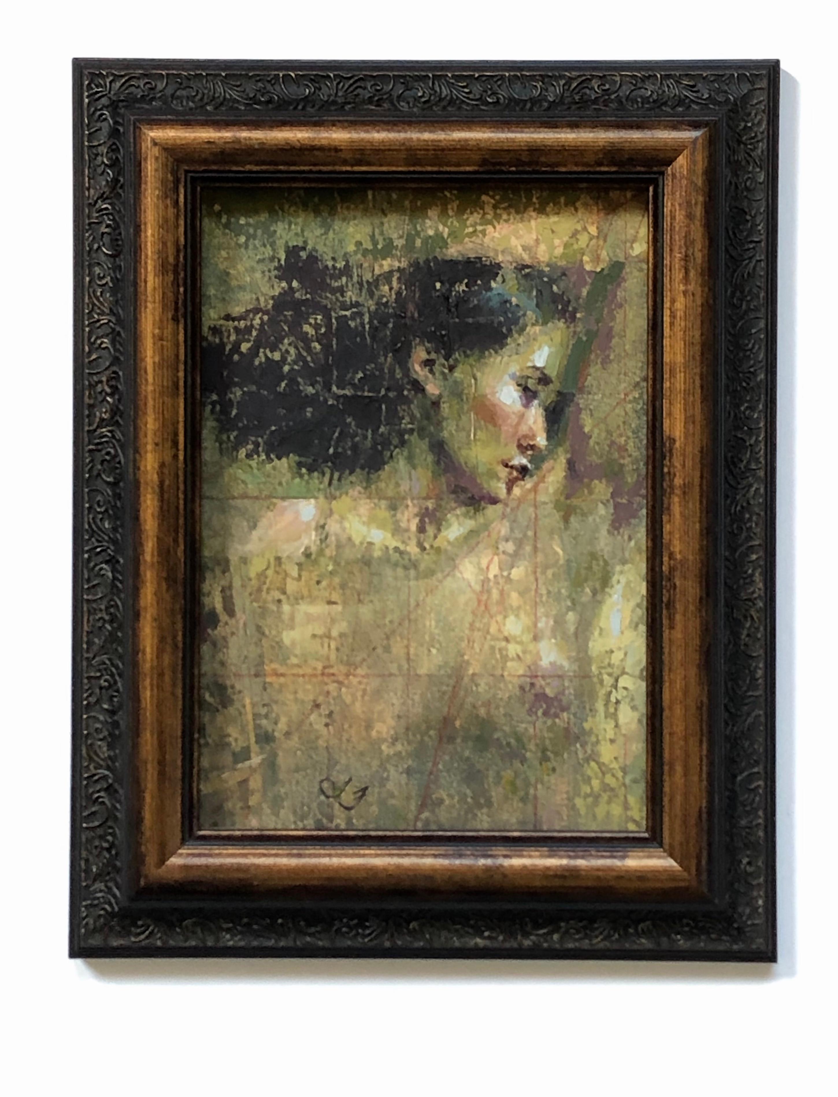 « Memory » (2022) de Lisa Fricker, peinture à l'huile originale d'un portrait de femme nue en vente 4