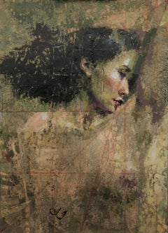"Memoria" (2022) de Lisa Fricker, Pintura al óleo original Retrato desnudo femenino