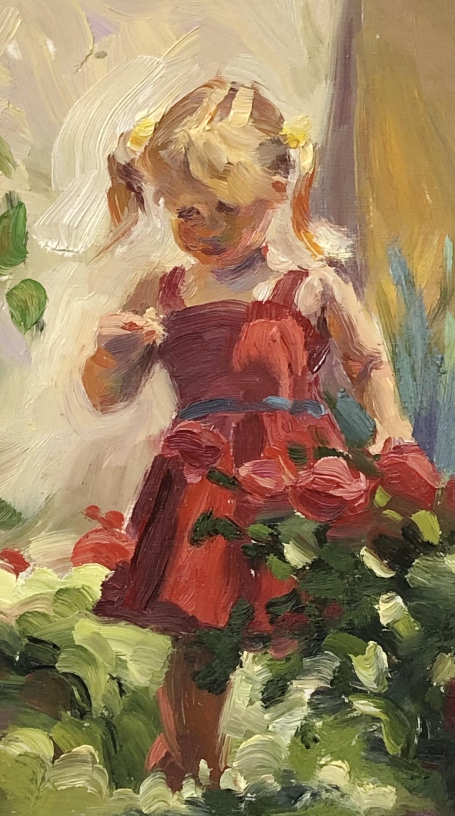 „Rose-Red“ (2020) von Lisa Fricker, Originales Ölporträtgemälde im Angebot 2