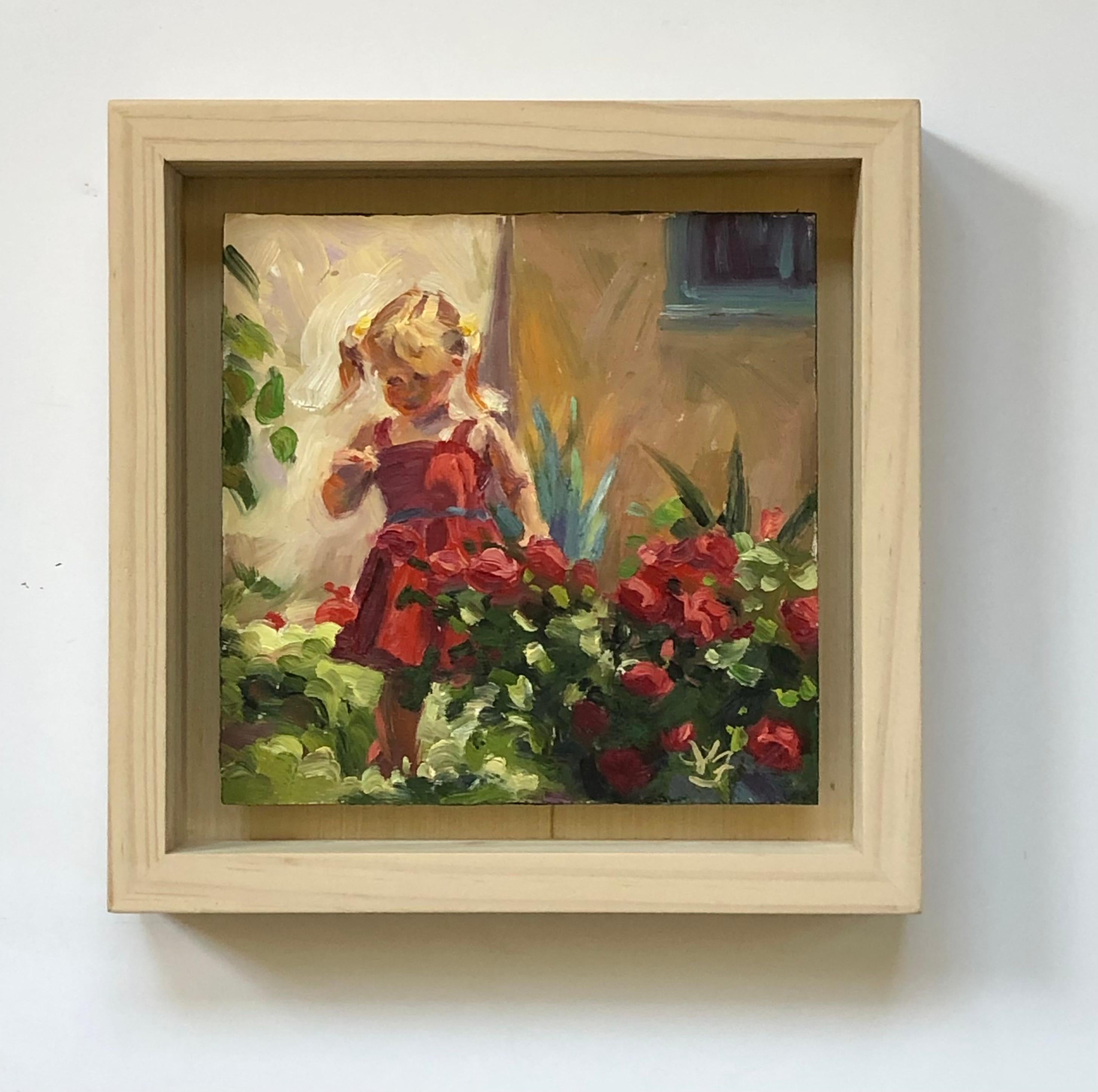 „Rose-Red“ (2020) von Lisa Fricker, Originales Ölporträtgemälde im Angebot 4