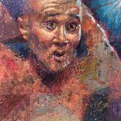 "¡Sorprendido!" (2023) de Lisa Fricker, Pintura original al pastel para retrato