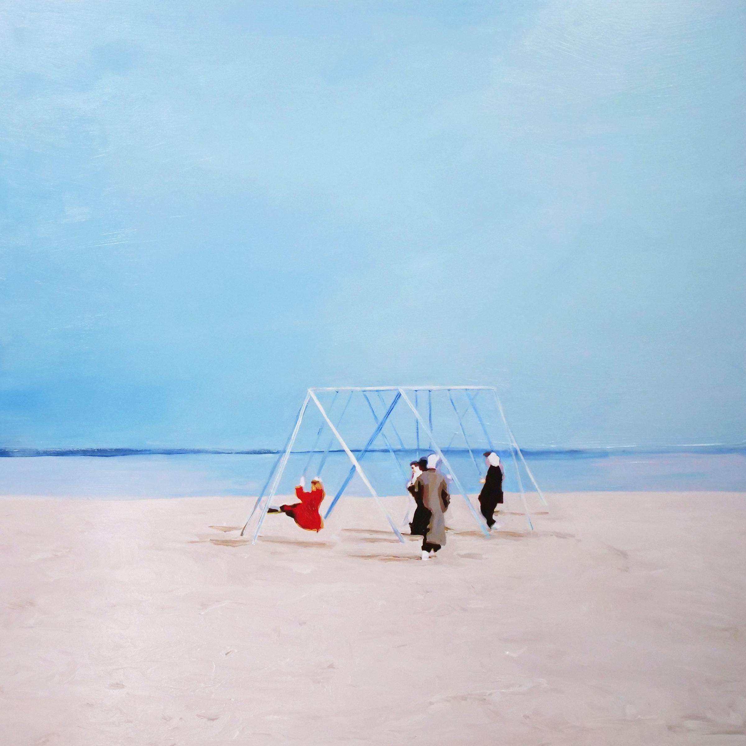 Figurative Painting di Lisa Golightly - Altalene da spiaggia