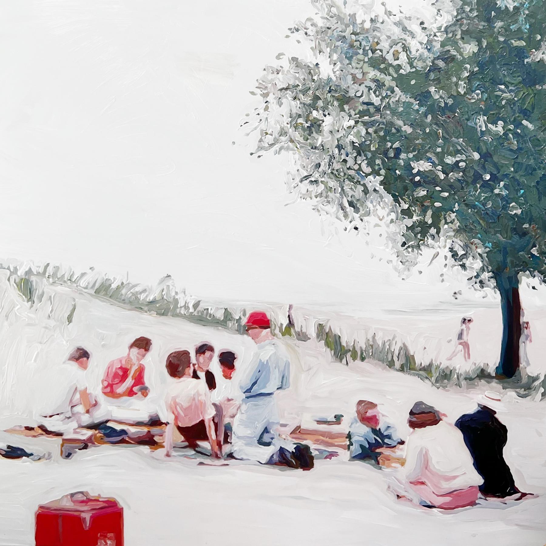 Lisa Golightly Figurative Painting - Picnic at the Dunes