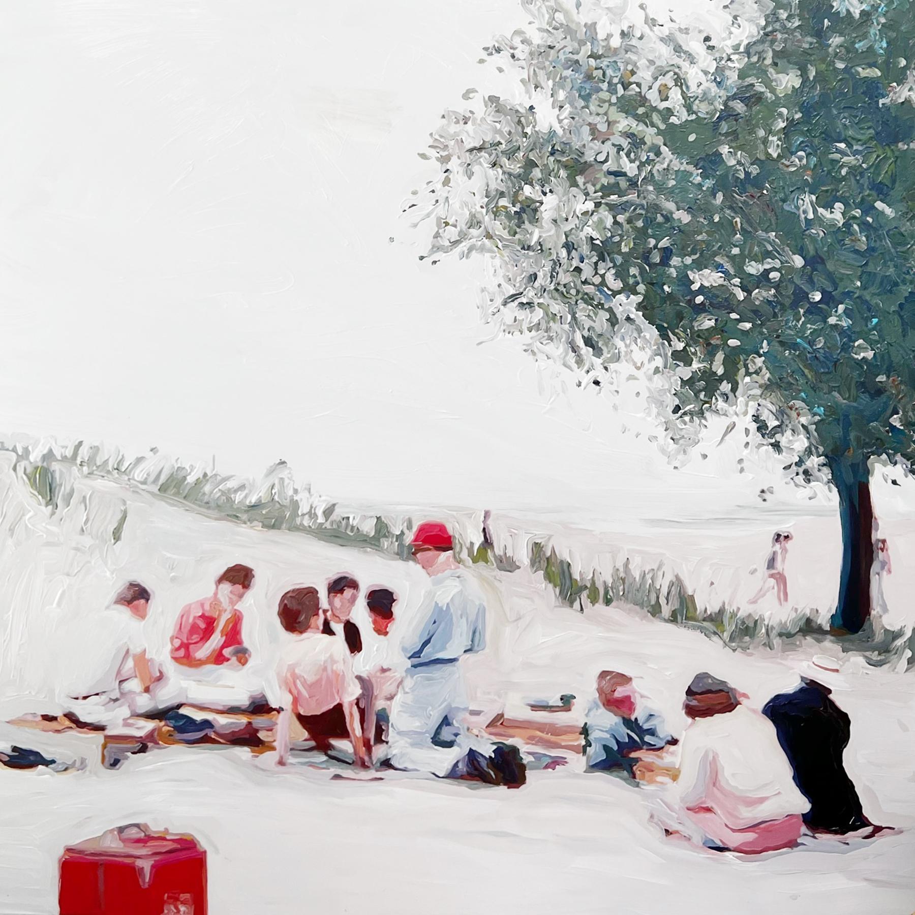Lisa Golightly Figurative Painting – Picknick in den Dünen