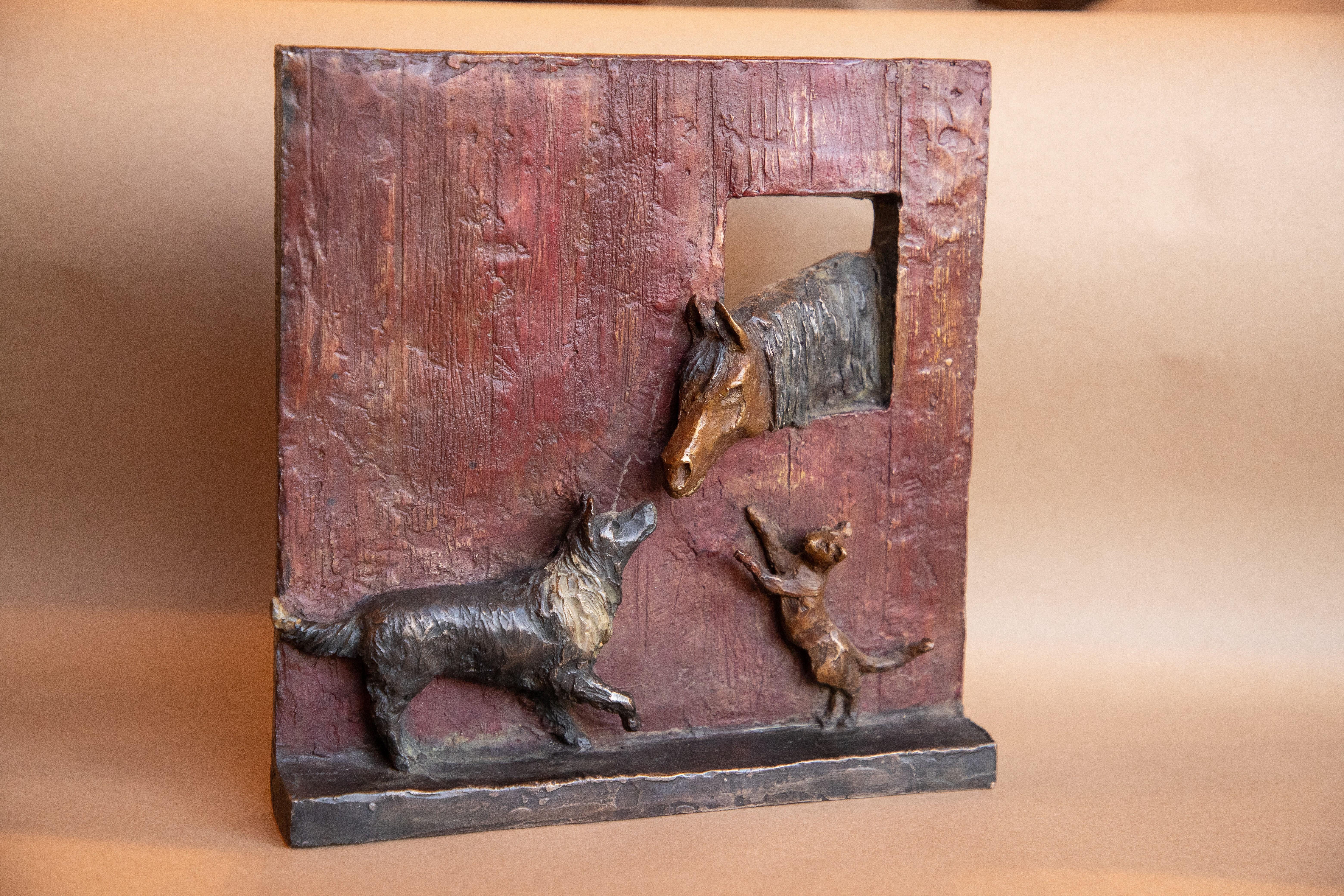 Lisa Gordon Figurative Sculpture - Barn Buddies