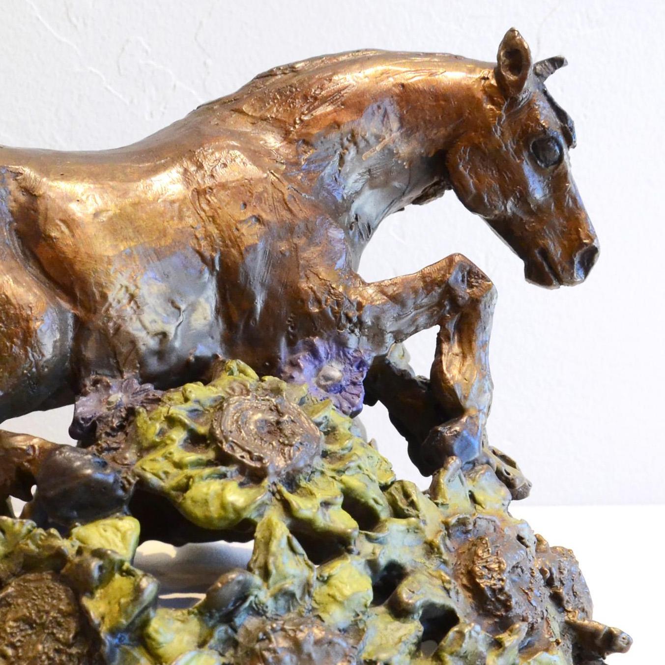 Ferdinand (flora and fauna, horse, sculpture, bronze) - Sculpture by Lisa Gordon