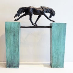 Straight and Narrow (sculpture, bronze, horse, patina)