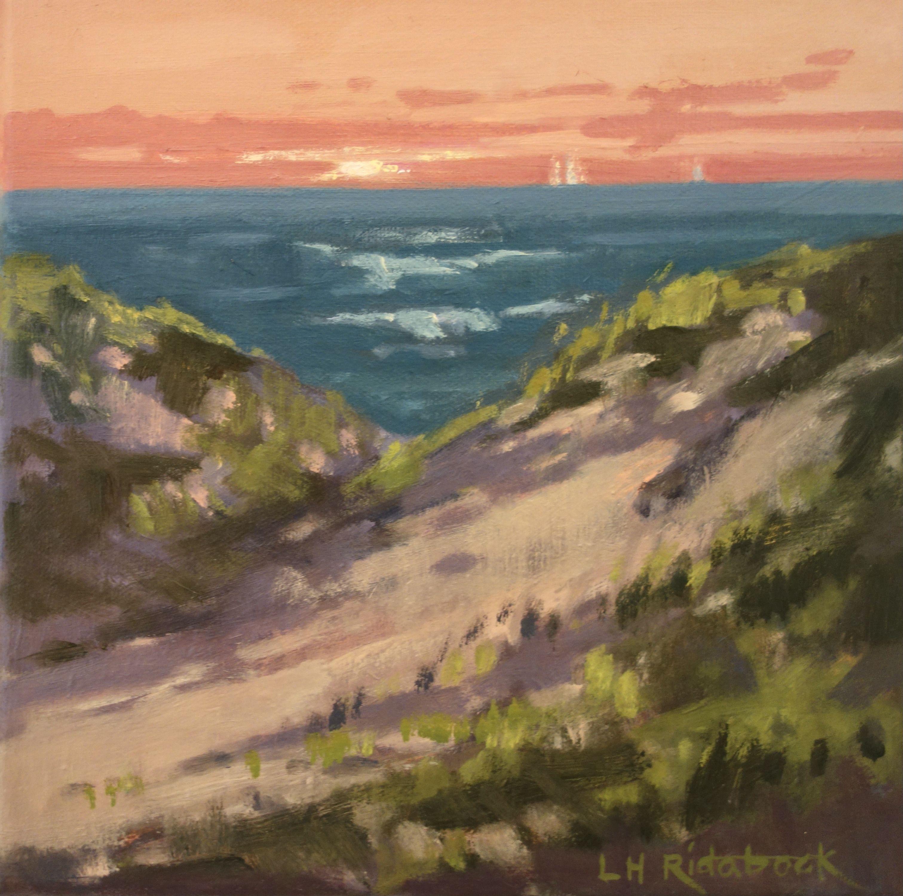 Dunes At Sunset, Gemälde, Öl auf Leinwand – Painting von Lisa H. Ridabock
