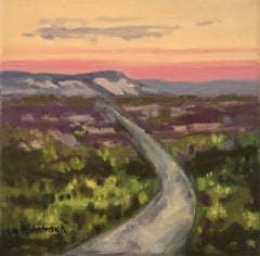 Le chemin du coucher du soleil, peinture à l'huile sur toile