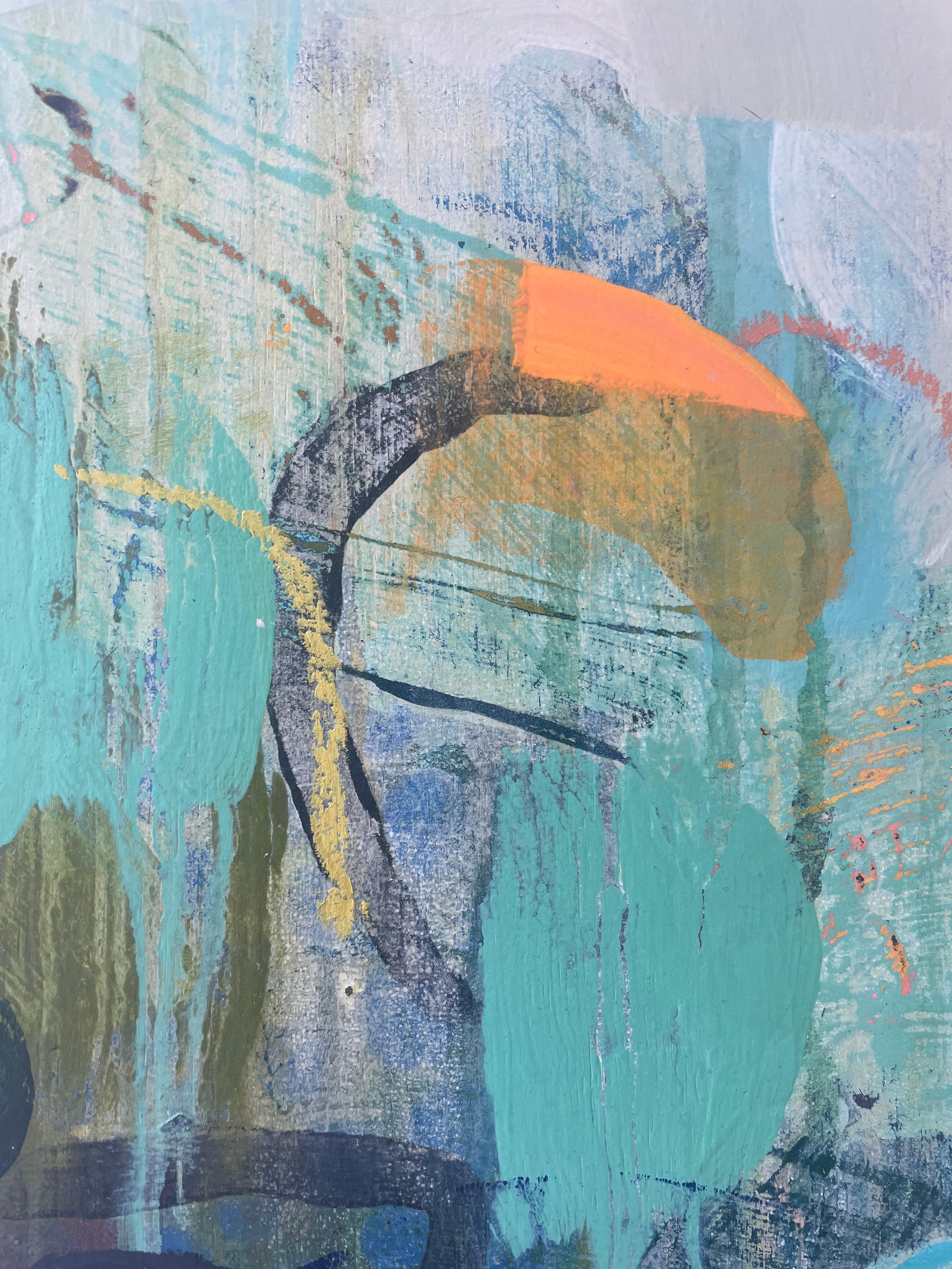 Blue Bonnet Daze - Painting Astratto di Lisa Henshall