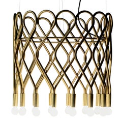 Lisa Hilland Eld 16 Ceiling Lamp in Raw Brass, Scandinavian Design