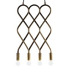 Lisa Hilland Eld 4 Ceiling Lamp in Raw Brass, Scandinavian Design