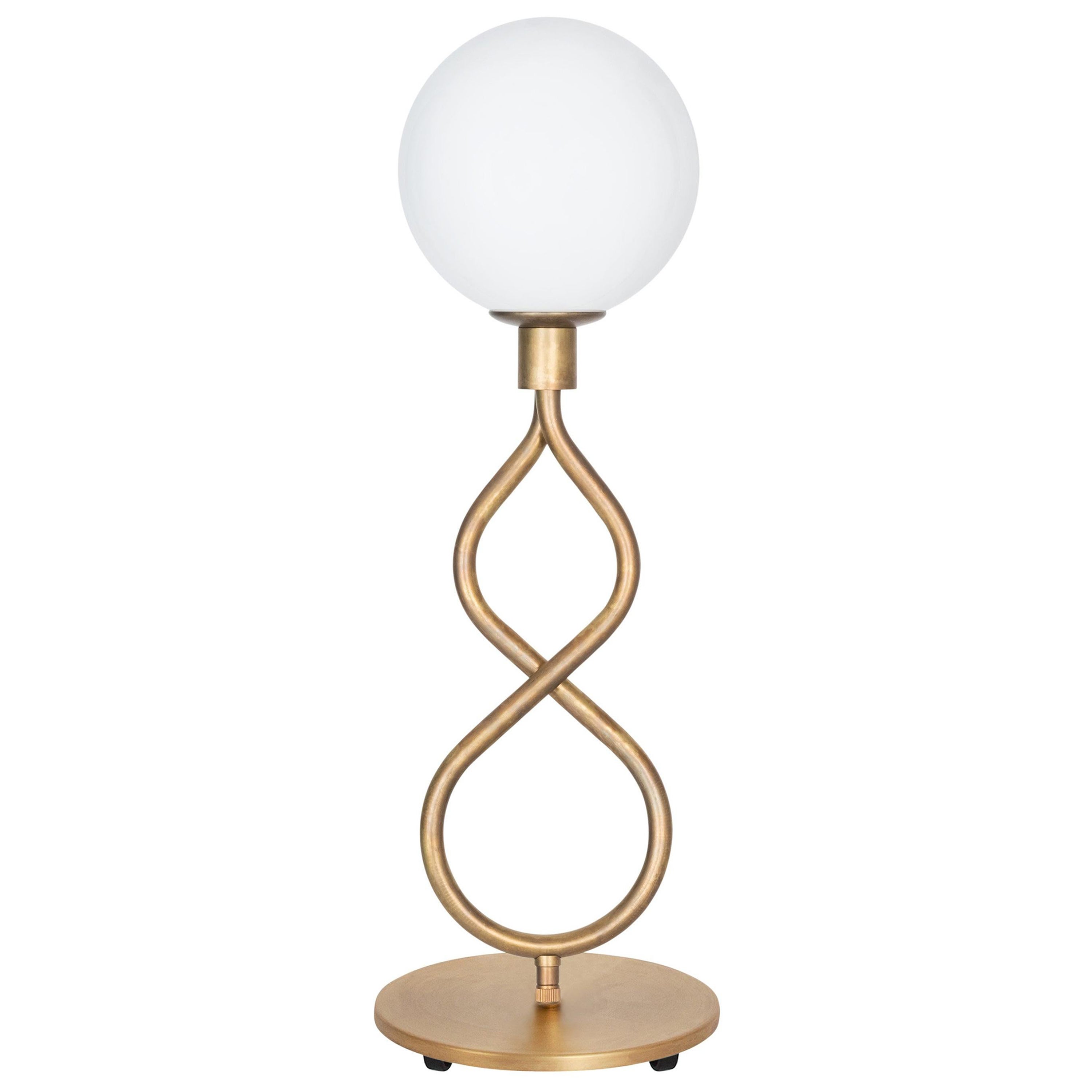 Lisa Hilland Eld Klot Raw Brass Table Lamp by Konsthantverk Tyringe Sweden