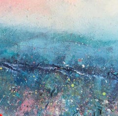 Yorkshire Fells Mixed Media Landscape Painting, Textured, 50x50cm
