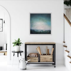 Lisa House, Vela di smeraldo, Pittura contemporanea di paesaggio marino, Arte della barca, Arte strutturata