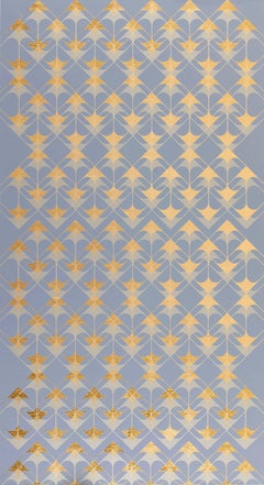 Crossing Arrows Grey (design gold grey metallic work on paper Art Deco arabesque