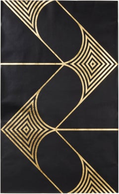 Hunt Arrows III (gold black art deco paper modern design patterns)