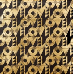 Love and Arrows (design gold black metallic work on paper patterns Art Deco)