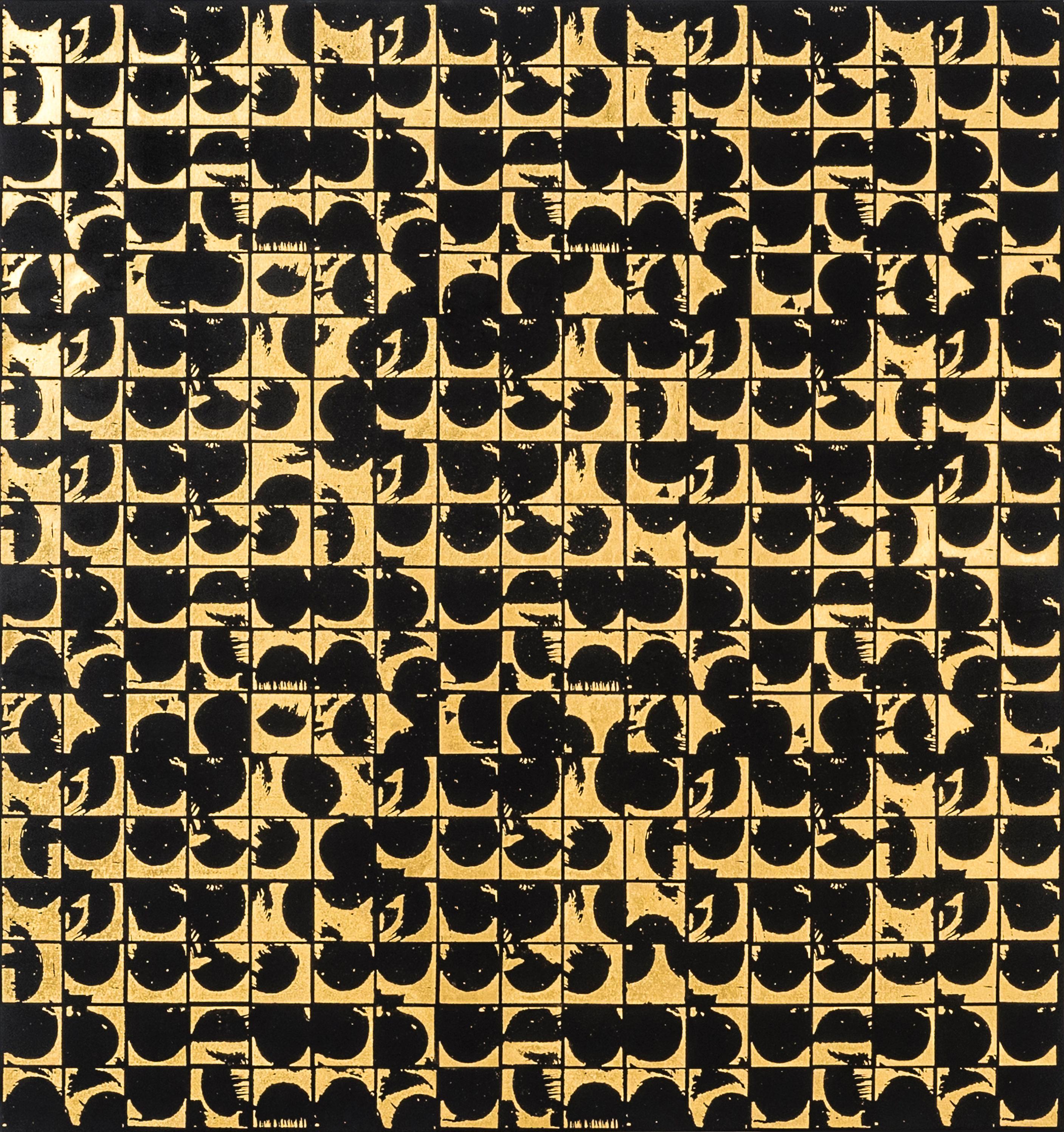 ROUNDS POSITIVE CANVAS I (design gold black metallic work on canvas patterns) 